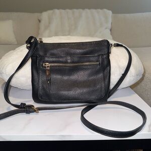 Black Leather Crossbody Bag